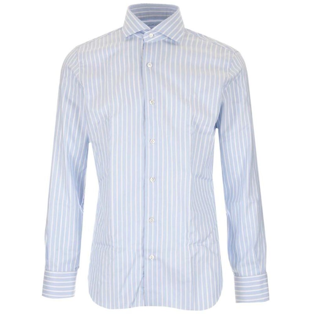 Barba Men "Culto" Striped Shirt White And Blue